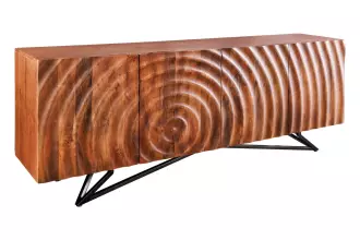 Komoda ZEN CIRCLE 3D 180 CM hnědá masiv mango