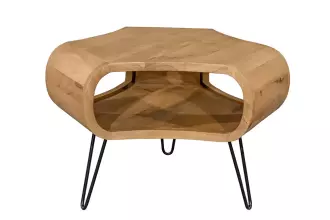 Konferenční stolek SPIN 70 CM krémový masiv mango Konferenční stolek SPIN 70 CM krémový masiv mango