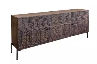 Komoda TRIBAL 3D 180 CM hnědá masiv mango