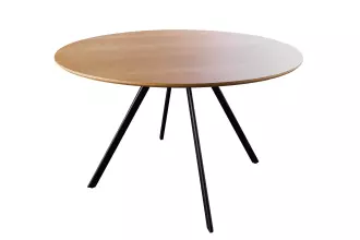 Kulatý jídelní stůl ATELIER 120 CM přírodní/černá dubová dýha