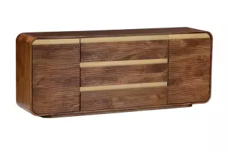 Komoda MONZA 180 CM hnědá/zlatá masiv mango