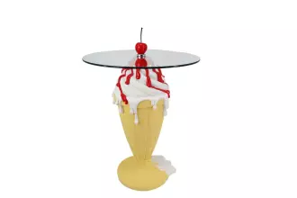 Barový stolek ICE CREAM 90 CM červený/bílý