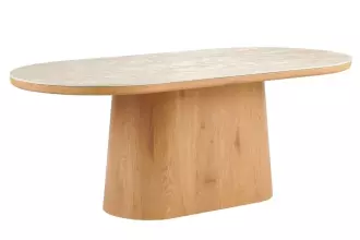 Jídelní stůl UNIQUE 200 CM travertin/dýha dub