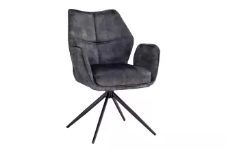 2SET jídelní židle CONCORD otočná 180° tmavě šedá/černá samet 2SET jídelní židle CONCORD otočná 180° tmavě šedá/černá samet