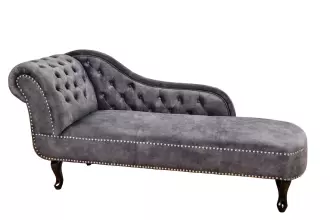 Lenoška CHESTERFIELD šedá samet