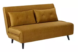 Rozkládací pohovka SMART MULTIFUNCTION 140 CM tmavě žlutá samet Rozkládací pohovka SMART MULTIFUNCTION 140 CM tmavě žlutá samet