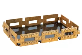Podnos VARIATION 40 CM černozlatý