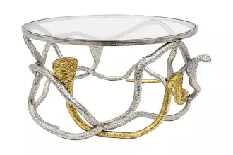 Konferenční stolek WILDLIFE COBRA 70 CM stříbrný/zlatý