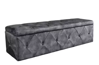 Lavice CHESTERFIELD 140 CM antik šedá s úložným prostorem