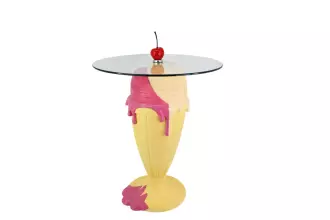Barový stolek ICE CREAM 90 CM žlutý/růžový Barový stolek ICE CREAM 90 CM žlutý/růžový