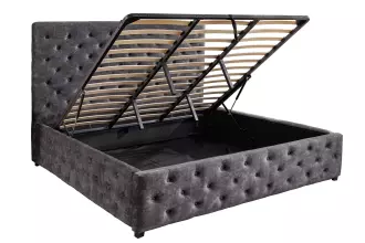 Postel s ÚP PARIS 160x200 CM šedá samet Postel s ÚP PARIS 160x200 CM šedá samet