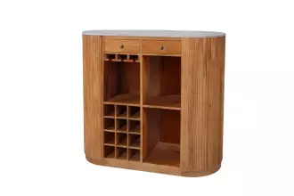 Barová skříň TRES CHIC 120 CM bílá/přírodní mramor/masiv mango Barová skříň TRES CHIC 120 CM bílá/přírodní mramor/masiv mango
