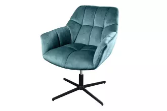 Křeslo otočné PAPILLON petrolejové samet