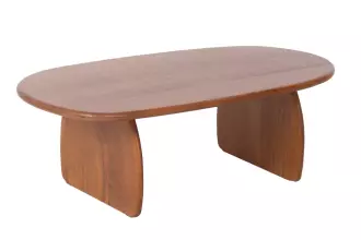 Oválný konferenční stolek SCULPTURA 110 CM hnědý masiv akácie