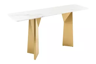 Konzolový stolek EXTRAVAGANCIA 140 CM bílá/zlatá mramor