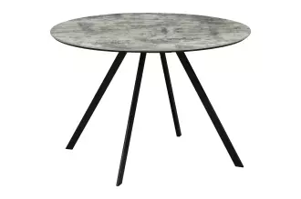 Kulatý jídelní stůl ATELIER 100 CM šedá/černá melaminová dýha