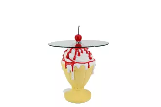 Odkládací stolek ICE CREAM 65 CM červený/bílý