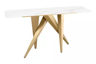 Konzolový stolek ART LIVING 140 CM bílá/zlatá mramor