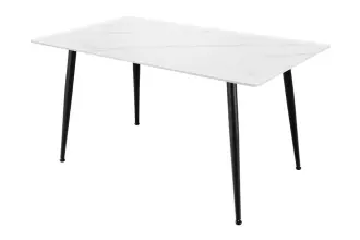 Jídelní stůl MILANO II 120 CM keramika vzhled bílý mramor