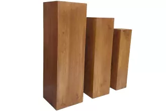 3SET odkládací stolek MAKASSAR 80 CM medový masiv mango
