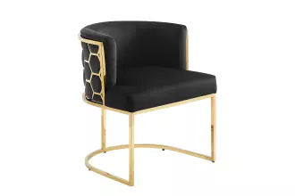 Jídelní židle ELEGANCE černá/zlatá samet