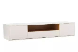 Závěsný televizní stolek LOFT 150 CM bílá/dub
