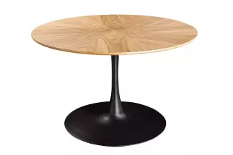 Kulatý jídelní stůl ATELIER II 120 CM přírodní/černá dubová dýha
