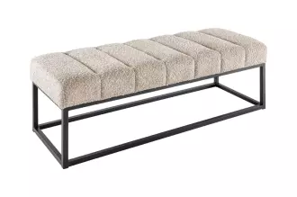 Lavice PETIT BEAUTE 110 CM greige šampaňská colin bouclé - ROZBALENO Lavice PETIT BEAUTE 110 CM greige šampaňská colin bouclé - ROZBALENO