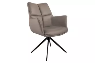 Jídelní židle PAPILLON II hnědá pravá kůže otočná o 360°, II. jakost (B)