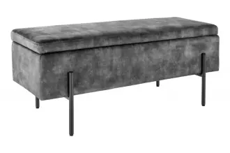 Lavice LOFT 100 cm s úložným prostorem šedá samet
