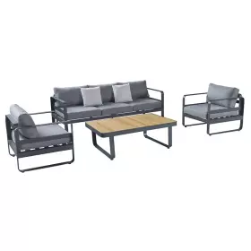 Zahradní 5 místná sedací souprava CUBE šedá/teak
