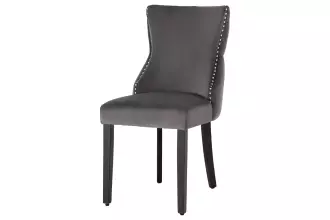 2SET židle CASTLE DELUXE II S RUKOJETÍ šedá/černá samet
