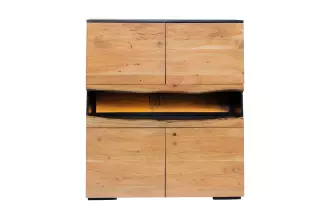 Vysoká komoda GRAND s LED osvětlením 120 CM masiv akácie