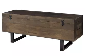 Univerzální truhla FACTORY 115 CM taupe hnědá masiv mango