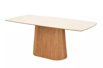 Jídelní stůl UNIQUE 200 CM travertin/dýha dub