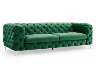 Pohovka MODERN BAROCCO 240 CM smaragdově zelená samet