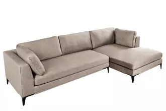 Rohová pohovka SIGNUM XL 315 CM taupe samet pravá