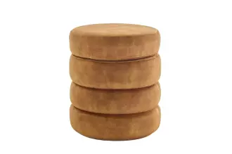 Taburet s ÚP VOQUE 50 CM tmavě žlutá samet