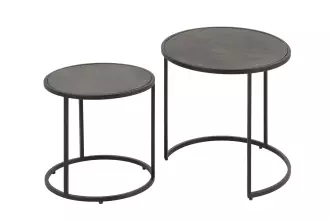 2SET konferenční stolek MONTAIN SOUL 60/45 CM černá kamenná dýha
