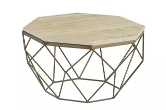 Konferenční stolek DIAMOND 70 CM béžová/mosaz