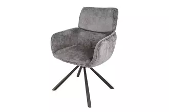 2SET jídelní židle UNIQUE šedá/černá otočná