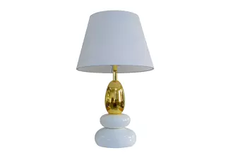 Stolní lampa s nastavitelným stínidlem STONES OF ZEN 45 CM bílá/zlatá