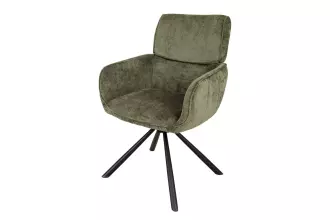 2SET jídelní židle UNIQUE zelená/černá otočná
