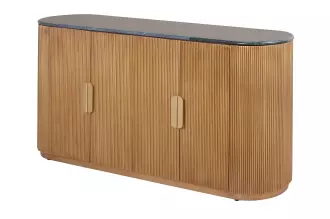 Komoda VENEZIANO 170 CM zelený mramor/masiv mango