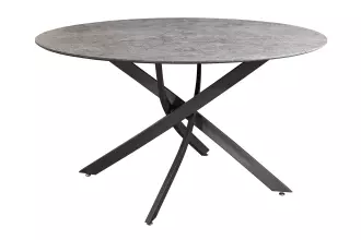 Kulatý jídelní stůl HELIX 120 CM vzhled šedého kamene