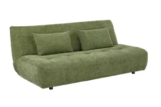 Pohovka ELYPSE 200 CM zelená žinylková tkanina rozkládací