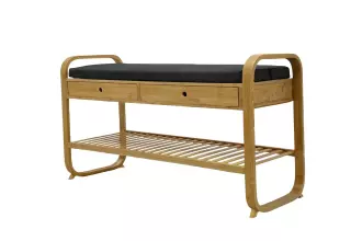 Botník ZEN-BO 100 CM bambus přírodní/tmavě šedá