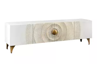 Televizní stolek GOLDEN SUNSET 180 CM bílý masiv mango