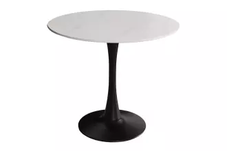 Bistro stůl LYON 80 CM keramika vzhled bílý mramor