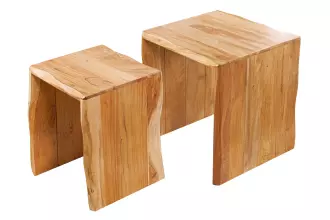 2SET odkládací stolek MAMMUT 50/40 CM masiv akácie
